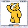 Cheerful yellow bear illustration for crafts, available as SVG and PNG