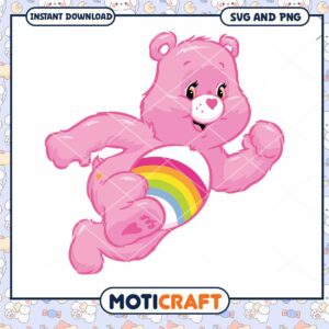 Cheerful Rainbow Bear SVG PNG