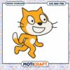 Cheerful orange cat cartoon design for digital download, perfect for crafts and projects