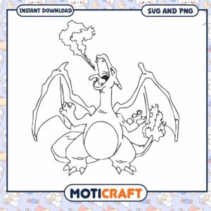 Charizard SVG Coloring Page Printable