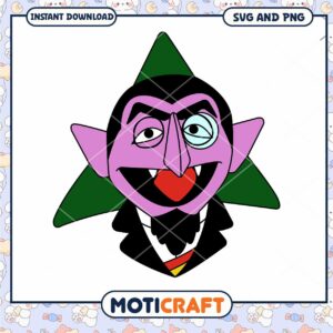 Cartoon Vampire Character for Digital Download, SVG and PNG File