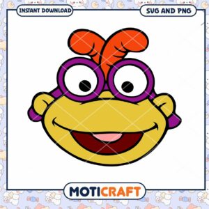 Cartoon character with glasses design, perfect for instant download