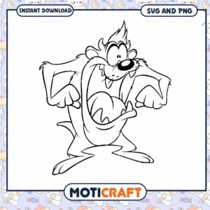 Cartoon character line art for coloring pages, instant download PNG