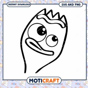 Cartoon character design for digital download, fun and playful style