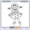 Candy Cane Girl SVG Coloring Page 2 Candy Cane Girl SVG Coloring Page