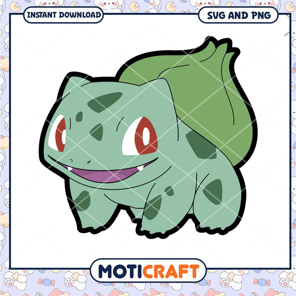 Bulbasaur SVG Cut File Instant Download Bulbasaur SVG Cut File Instant Download