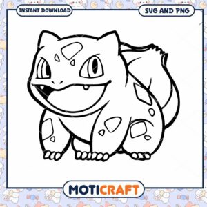 Bulbasaur SVG PNG Coloring Page