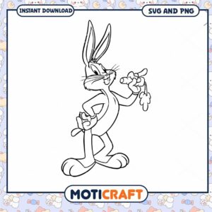 Bugs Bunny SVG, PNG Coloring Page