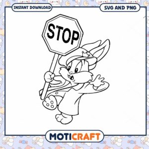 Bugs Bunny Stop Sign SVG PNG