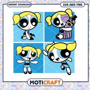 Bubbles Powerpuff Girls SVG PNG Bundle