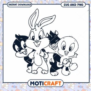 Bugs Bunny and Friends Coloring Page Instant Download, Fun for All Ages