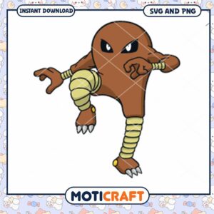 Brown Fighting Character SVG, Downloadable PNG for Crafts