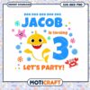 Bright Shark Birthday Invitation, Celebrate Jacob's 3rd Birthday 1 Bright Shark Birthday Invitation, Celebrate Jacob's 3rd Birthday