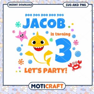 Bright Shark Birthday Invitation, Celebrate Jacob's 3rd Birthday
