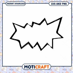 Bold Starburst Outline for Instant Download, SVG and PNG Design