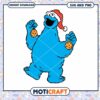 Blue Cookie Monster with Christmas Hat SVG and PNG Download, Instant Fun for Holiday Crafts 1 Blue Cookie Monster with Christmas Hat SVG and PNG Download, Instant Fun for Holiday Crafts