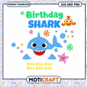 Birthday Shark Instant Download, Fun SVG and PNG for Parties