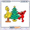 Big Bird and Elmo Christmas Tree PNG, instant download for fun decor
