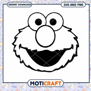 Elmo face SVG and PNG, perfect for crafts and designs