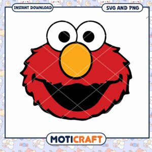 Elmo Face Clipart for Crafting Projects, Instant Download PNG and SVG