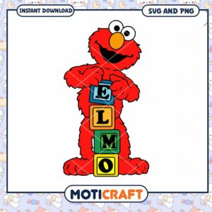 Elmo character design for crafts, download ready SVG PNG files