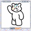Cute waving bear illustration, perfect for kids crafting projects