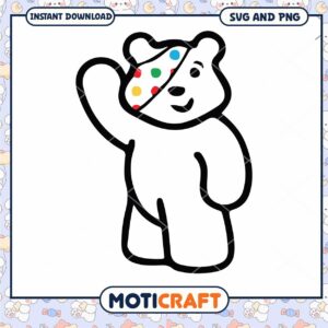 Cute waving bear illustration, perfect for kids crafting projects