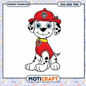 Cute Firefighter Dog Clipart for Kids