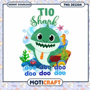 Tio Shark PNG Design for Instant Download, Fun and Colorful Graphics