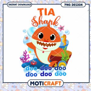 Tia Shark PNG Design, Fun Instant Download for Kids Activities
