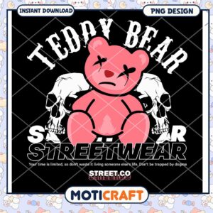 Teddy Bear PNG Design for Streetwear