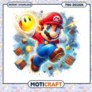 Super Mario PNG Design, perfect for instant download artwork