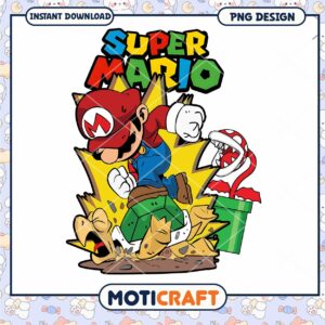 Super Mario PNG Design, Instant Download for Gamers and Fans