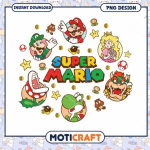 Super Mario PNG Design for Instant Download, Fun and Colorful Art