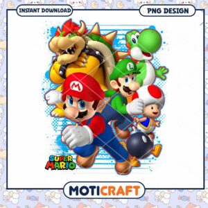 Super Mario Collection PNG Design, Instant Download Fun Graphics