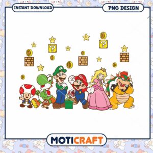 Super Mario Friends PNG Design for Instant Download, Fun Gaming Art