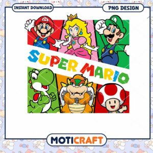 Super Mario character PNG design, instant download for fans