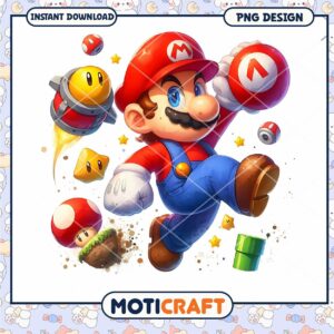 Super Mario Adventure PNG Design, Instant Download for Fun Use