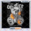 Super Cool Bear on Fire PNG Design, Instant Download Graphic Art