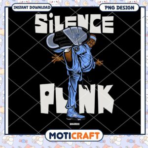 Stylish PNG Design for Instant Download, Silence Plank Kick Art