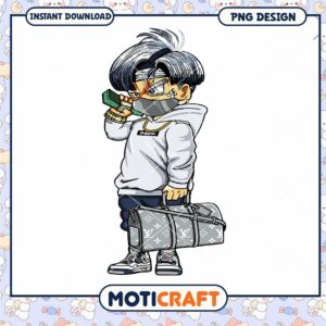 Stylish cartoon character PNG design for instant download, trendy streetwear vibe