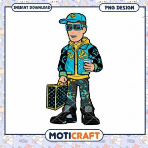 Stylish character design for digital download, trendy PNG file