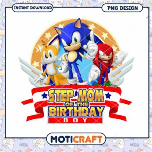 Step Mom Birthday Boy PNG Design, Instant Download for Celebrations
