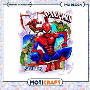 Spider Man PNG design for instant download, perfect for fans and crafts