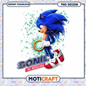 Sonic the Hedgehog PNG Design, instant download graphic art