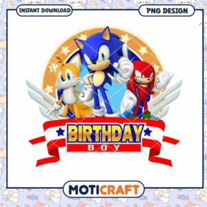 Sonic the Hedgehog Birthday Boy PNG Design Sonic the Hedgehog Birthday Boy PNG Design