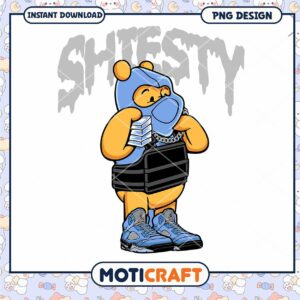 Shiesty Bear PNG Design for Instant Download, Unique Cartoon Art