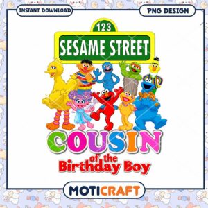 Sesame Street Birthday PNG Design, Instant Download for Kids