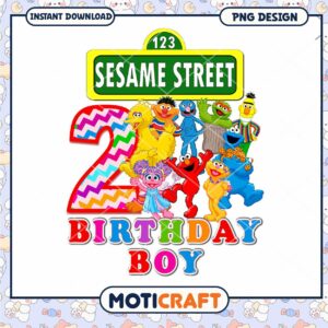 Sesame Street Birthday Boy PNG Design, Instant Download for Fun Celebrations