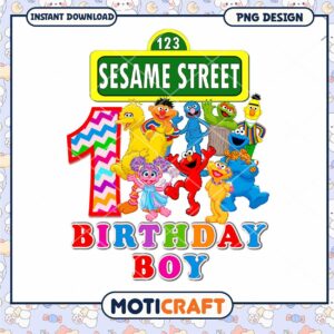 Sesame Street Birthday Boy Design, Perfect for First Birthdays